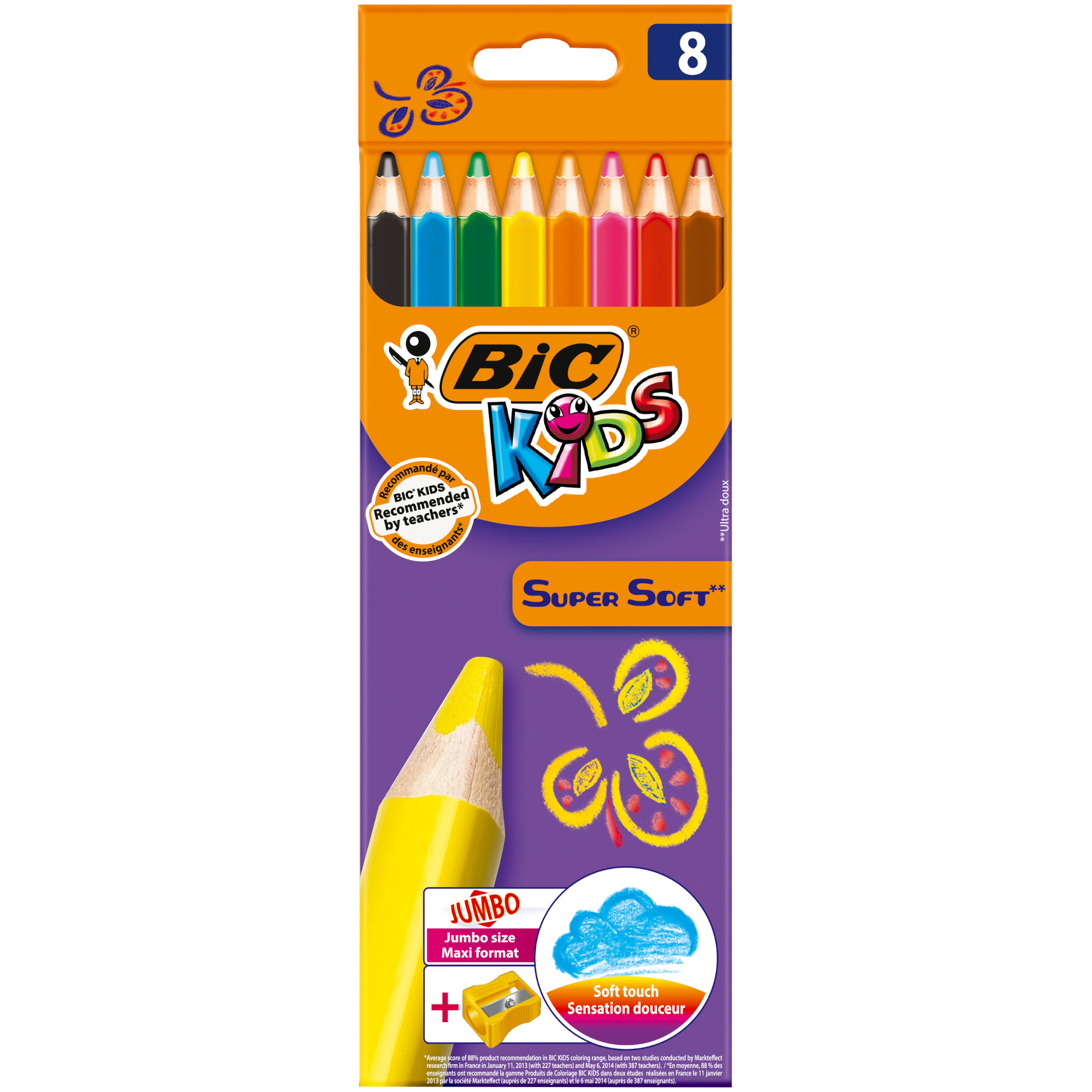 Карандаши цветные BIC супер мягкие 8цветов 8959211 - фото 1