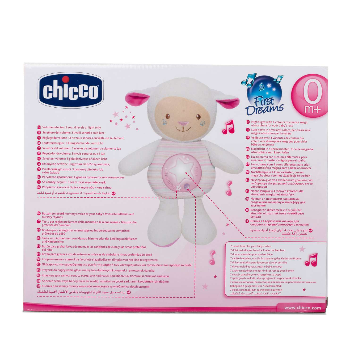 Игрушка CHICCO Мягкая музыкальная с проектором Овечка розовая - фото 7