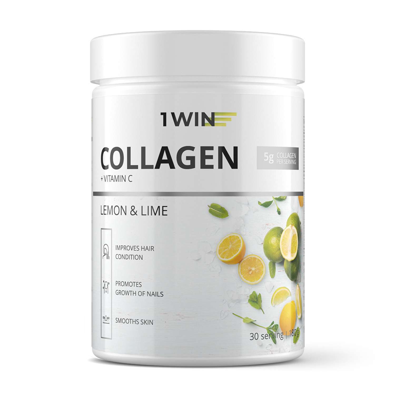 Коллаген 1WIN + Витамин С Вкус: Лимон – Лайм 30 порций 180 г - фото 1