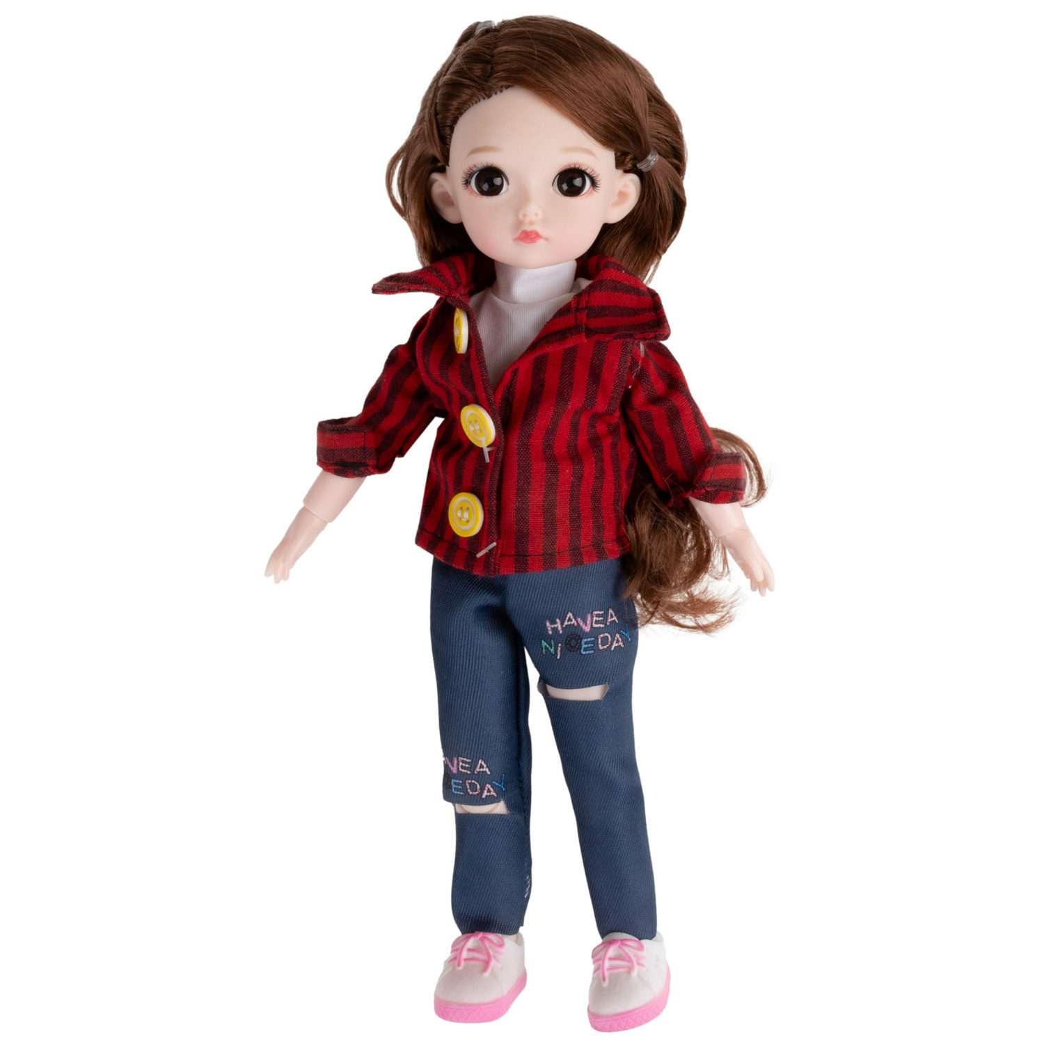 Кукла шарнирная 30 см 1TOY Alisa Kawaii с длинными волосами брюнетка БЖД bjd аниме экшн фигурка игрушки для девочек Т24340 - фото 1