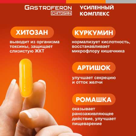 Бад VECTOR-MEDICA ГАСТРОФЕРОН ХИТОЗАН Куркумин Детокс Очищение организма