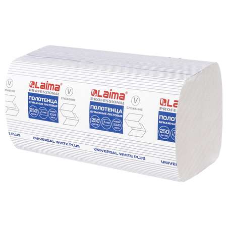 Полотенца бумажные Лайма листовые 1-слойные для диспенсера Н3 250 штук 20 пачек