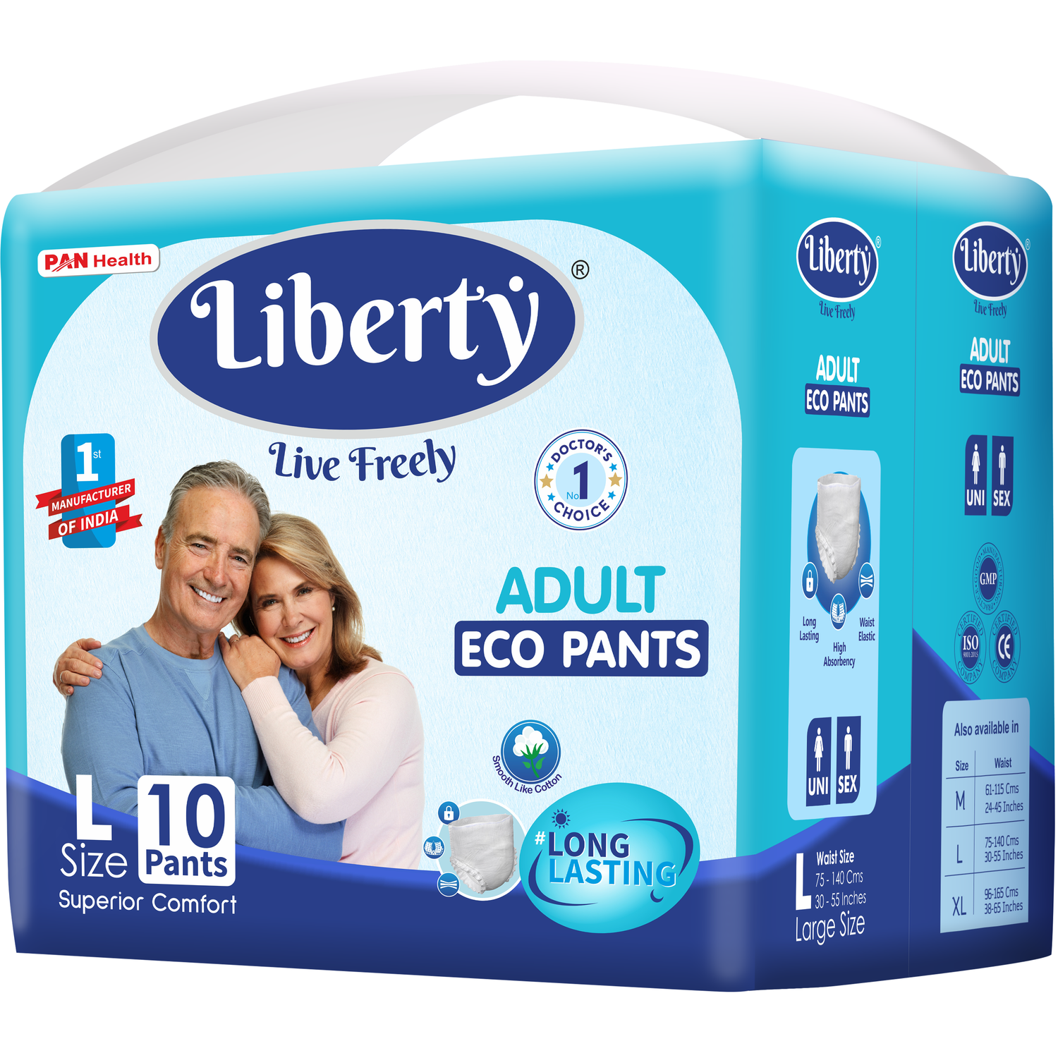 Подгузники-трусики для взрослых Liberty Eco Pants L 75-100см 10шт - фото 2