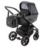 Коляска 3в1 BeBe-mobile Gusto Deluxe GU115 Черная кожа-Черная перфорированная кожа