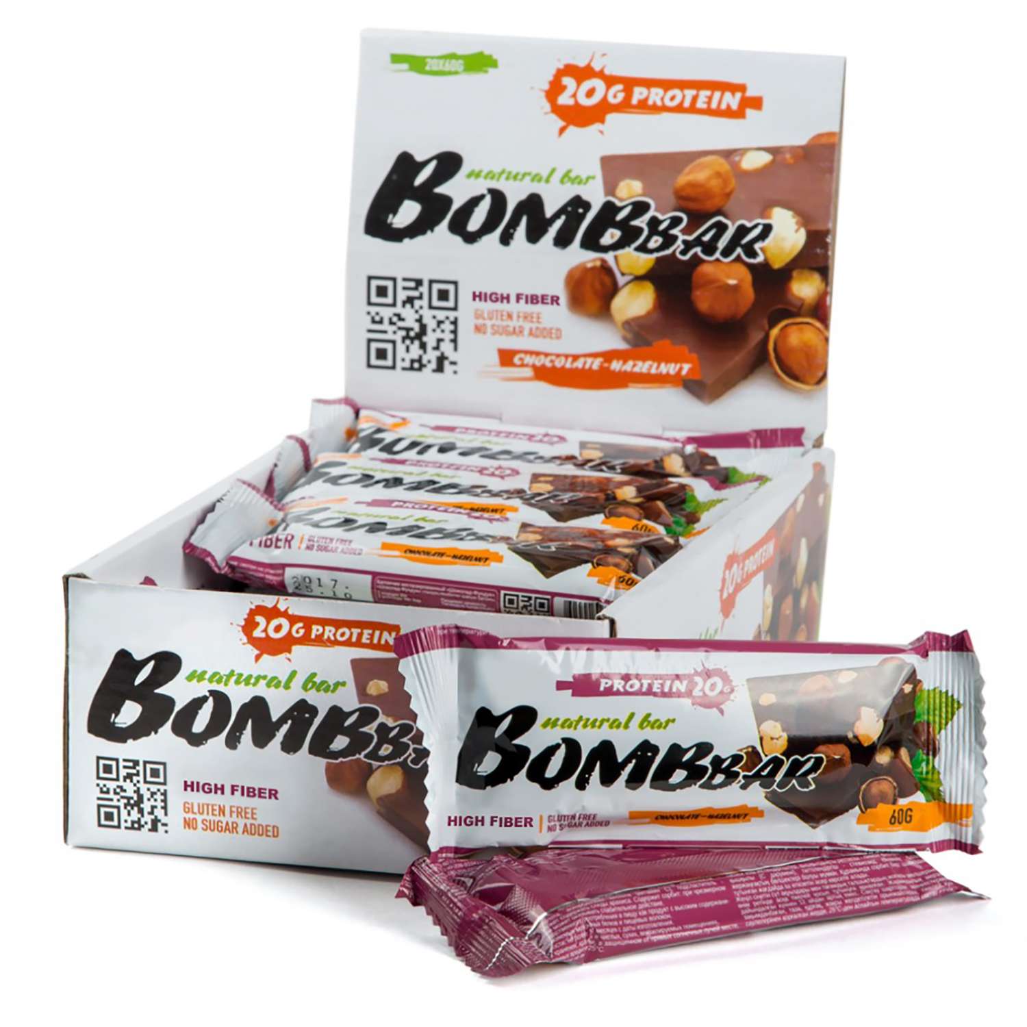 Батончик Bombbar протеиновый шоколад с фундуком 60г - фото 2