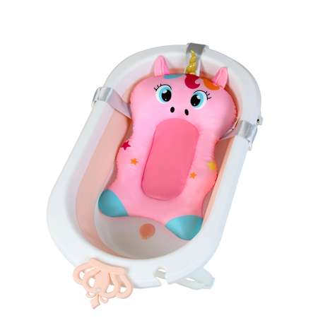 Матрас LaLa-Kids для купания новорожденных Единорог розовый