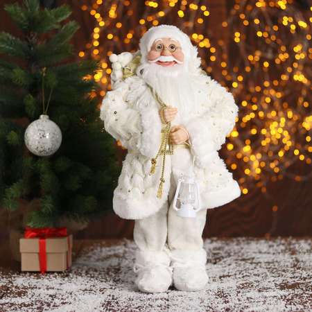 Дед мороз Зимнее волшебство «В белой шубке с подарками» 45 см