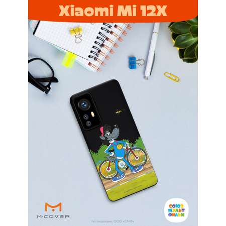 Силиконовый чехол Mcover для смартфона Xiaomi 12X Союзмультфильм Волк и велосипед