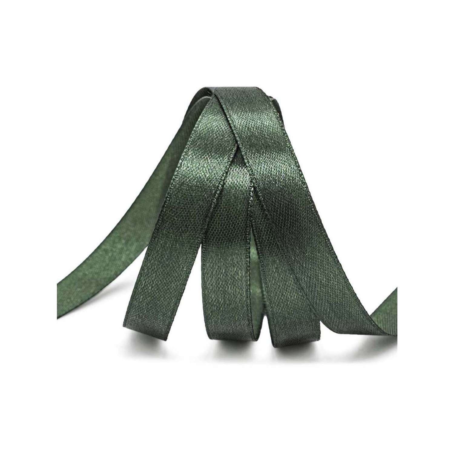 Лента Айрис атласная упаковочная флористическая 1.2 см 22.86 м 126 темно - зеленый - фото 3