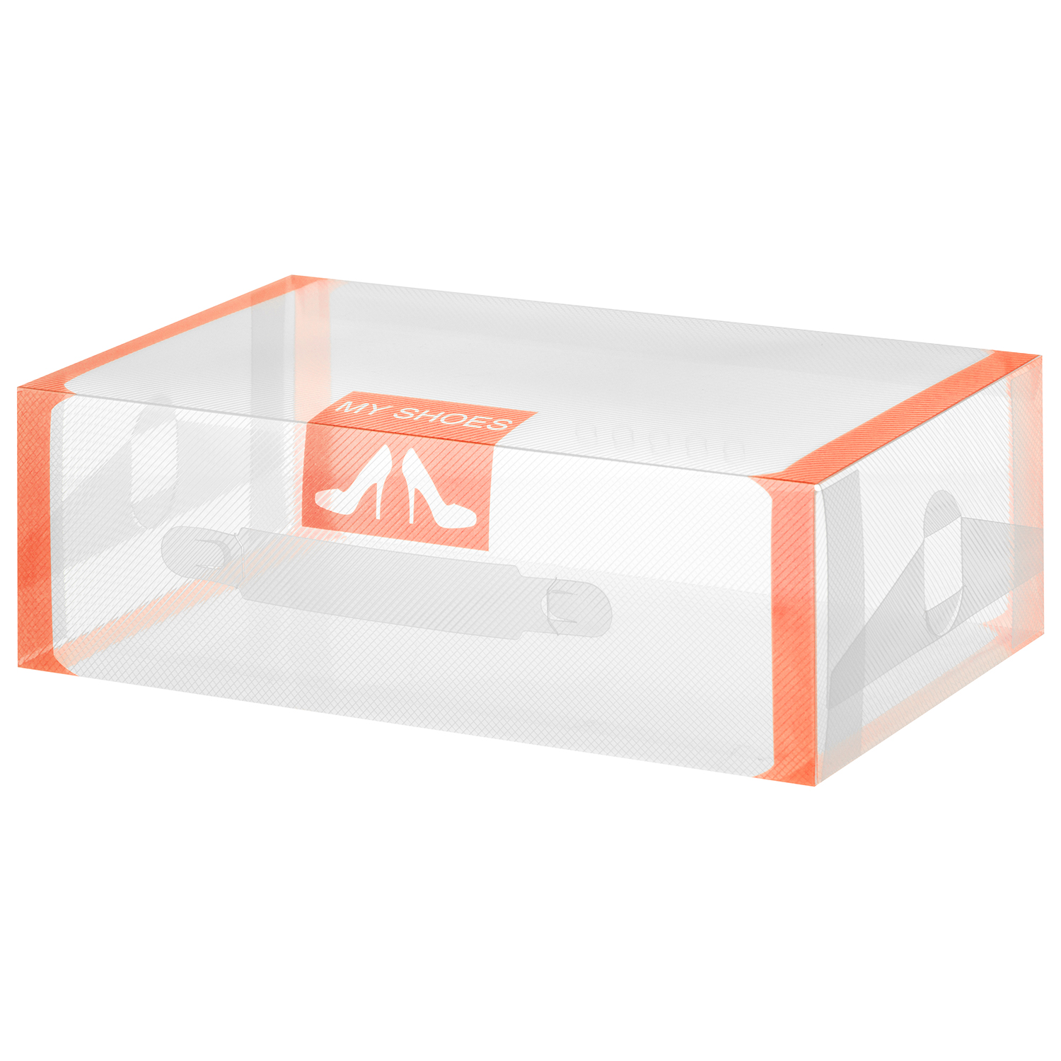 Набор коробок El Casa 12 шт для хранения женской обуви 30х18х10 см Оранжевая кайма складные с ручкой - фото 8