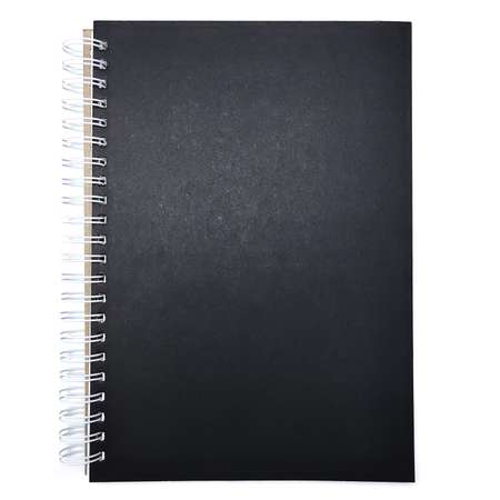 Скетчбук ПСВ А4 210грамм с черной обложкой горизонтальный 60 листов
