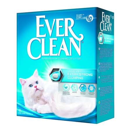 Наполнитель для кошек EVER CLEAN Extra Strong Clumping Unscented без ароматизатора комкующийся 6л
