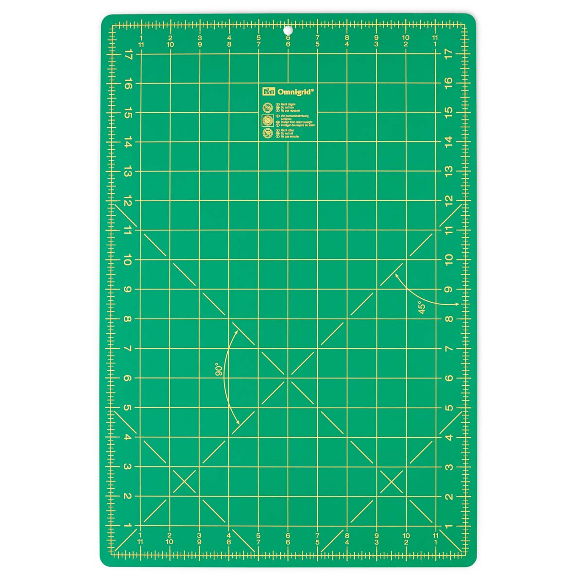 Коврик - подложка раскройный Prym мат для резки ткани бумаги самовосстанавливающийся с разметкой зеленый 45 х 30 см 611386 - фото 2