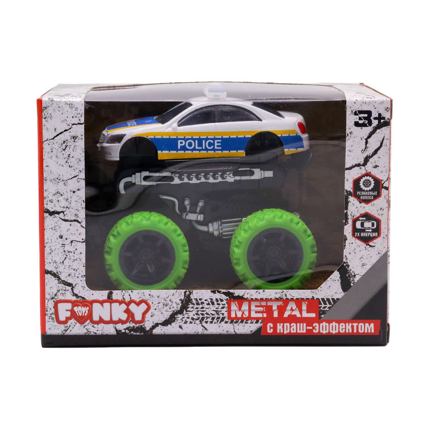 Машинка Funky Toys Полицейская с зелеными колесами FT8486-2 FT8486-2 - фото 3