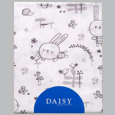 Простыня на резинке Daisy 60х120 см поплин Зайчик с щечками роз.