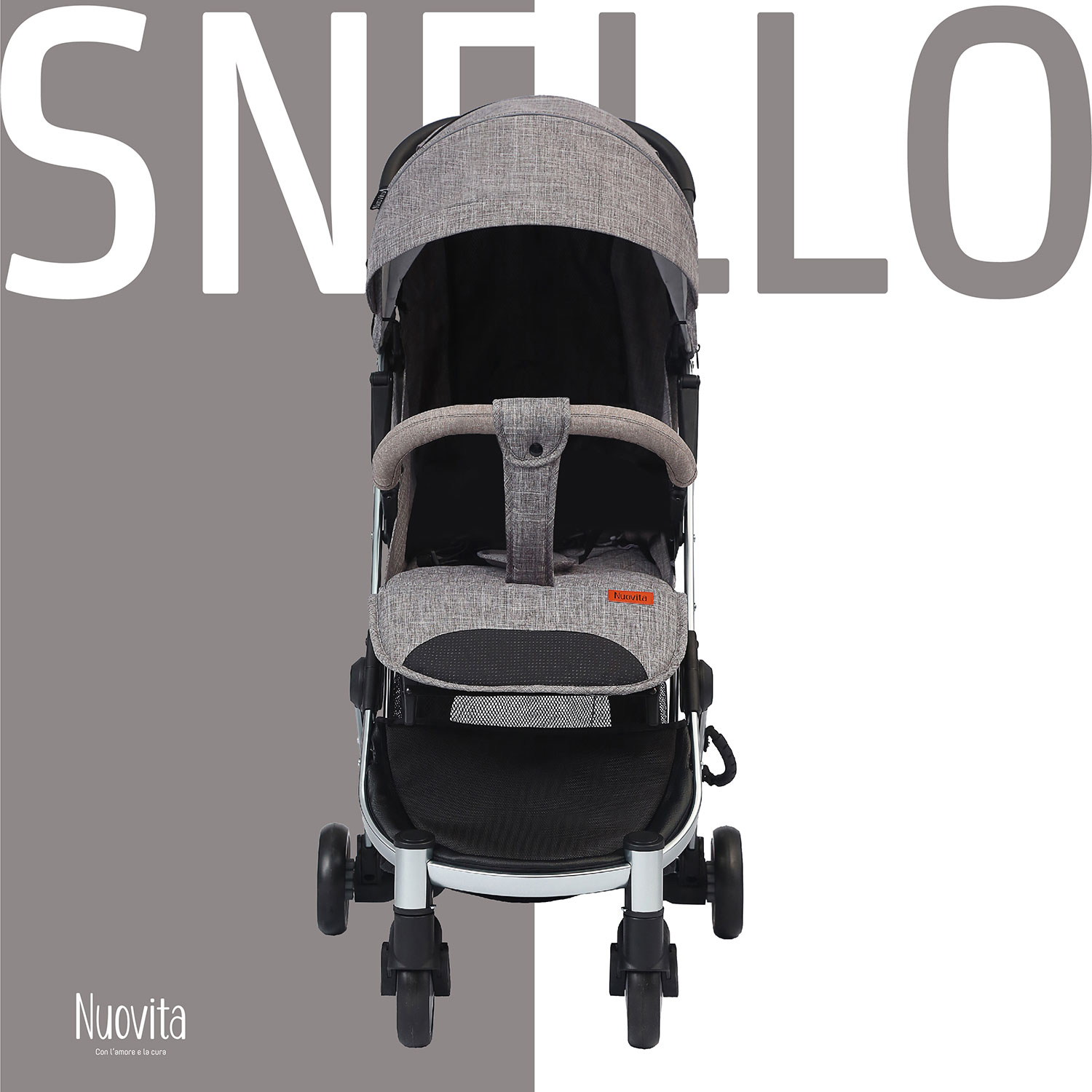 Коляска прогулочная Nuovita Snello Grigio scuro lino - фото 3