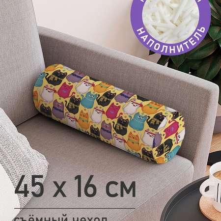 Декоративная подушка-валик JoyArty Стильные котики