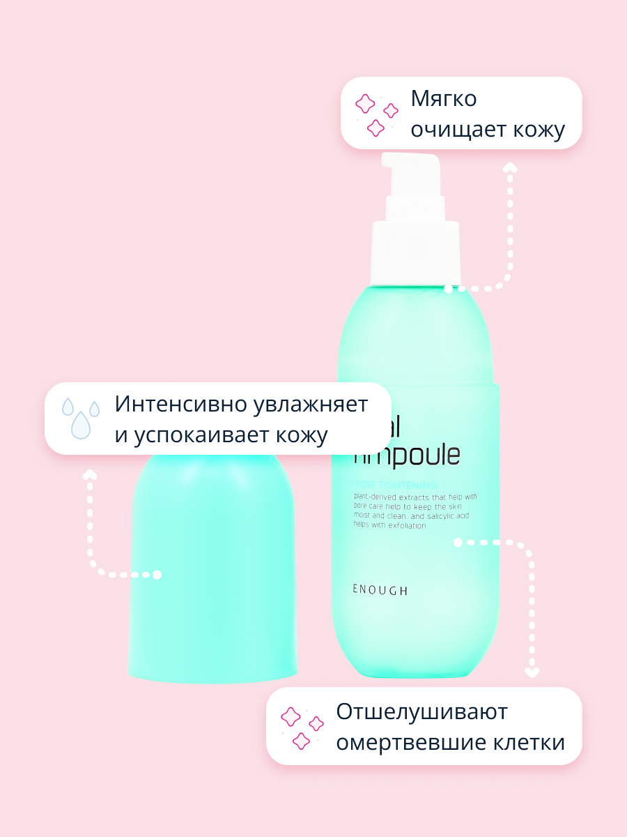 Сыворотка для лица ENOUGH Real ampoule с экстрактом перечной мяты сужающая поры 200 мл - фото 3