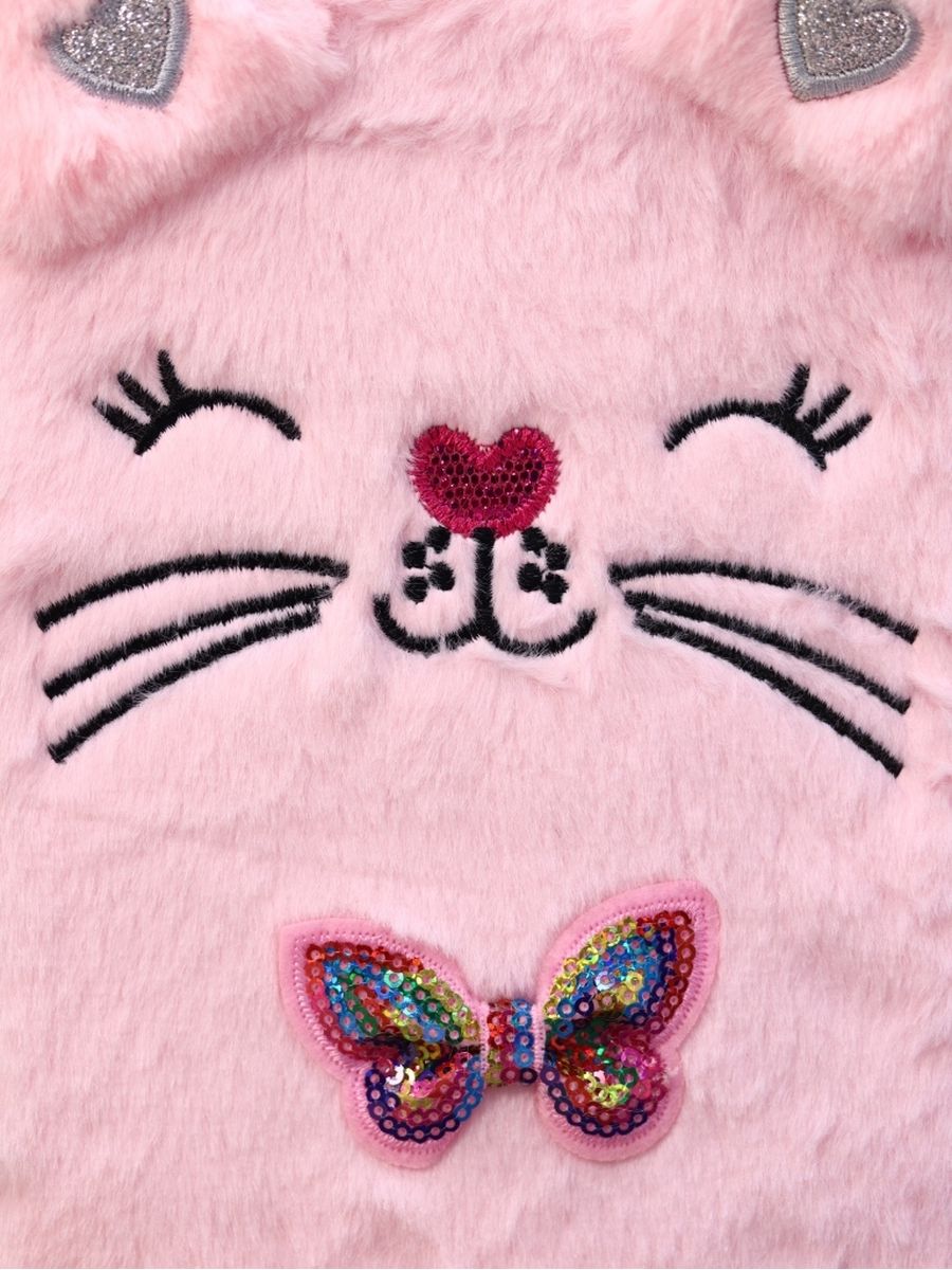 Блокнот плюшевый iLikeGift Funny cat pink - фото 3