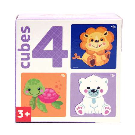 Кубики Десятое королевство BabyToys Звери 4шт 3543