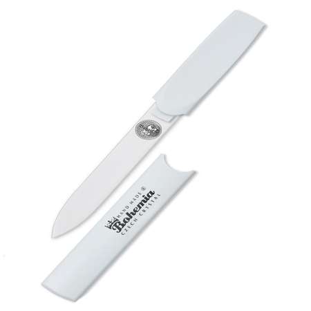 Пилка для ногтей BOHEMIA Czech Glass Nail Files 128 мм белая в пластиковом футляре