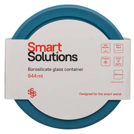 Контейнер для еды Smart Solutions стеклянный 944 мл темно-синий