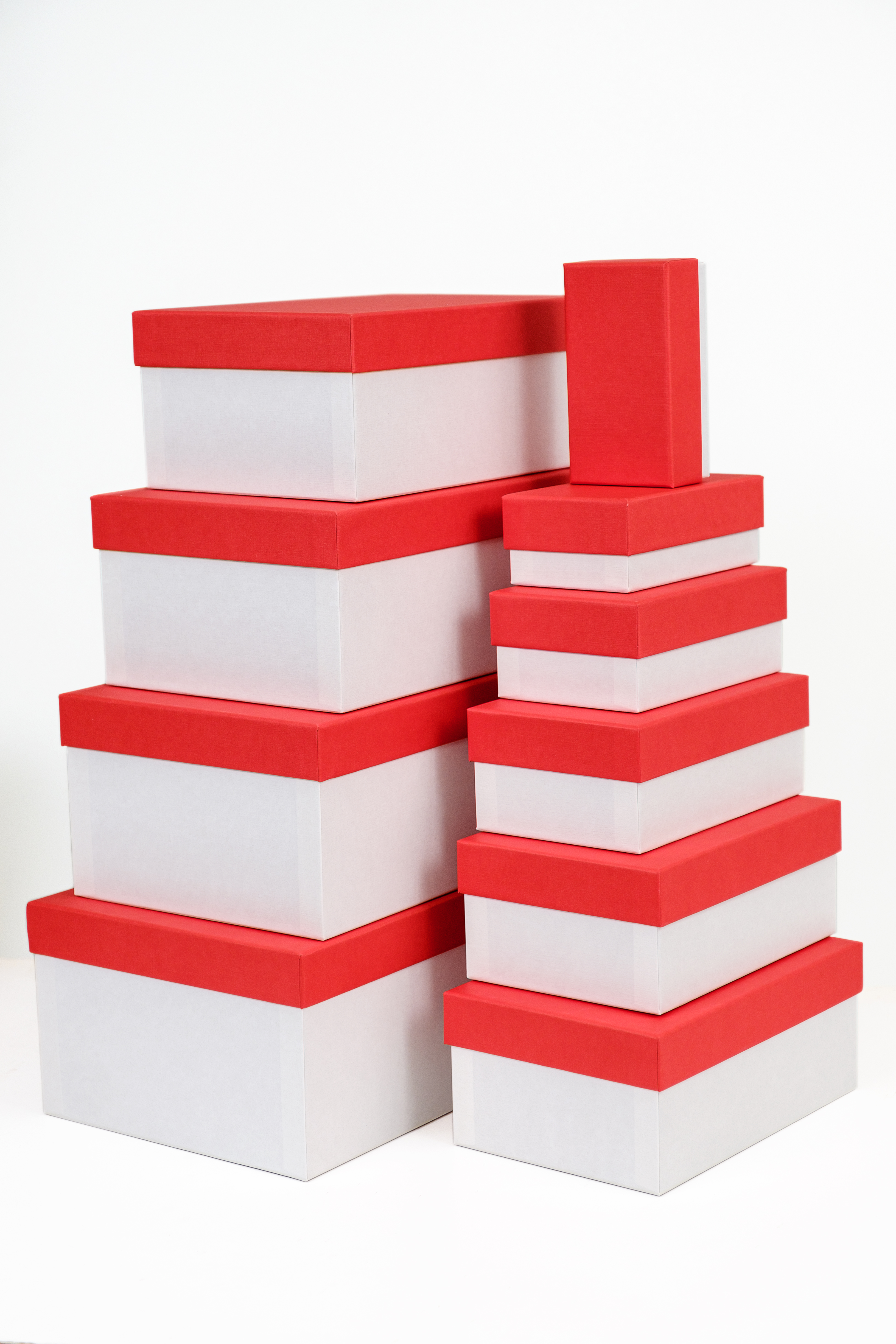 Набор подарочных коробок Cartonnage 10 в 1 Радуга красный белый - фото 1