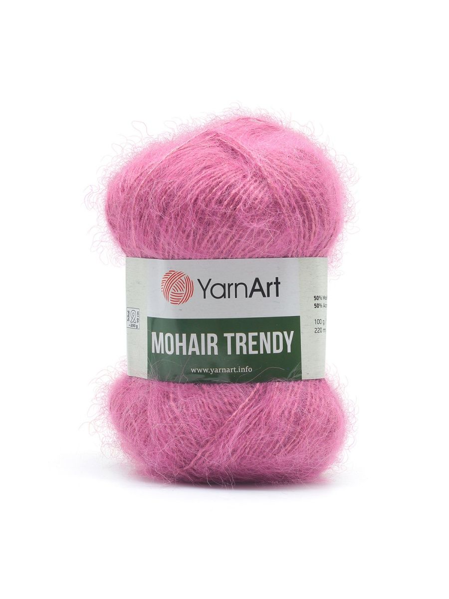 Пряжа YarnArt Mohair trendy тонкая полушерстяная 100 г 220 м 144 фуксия 5 мотков - фото 6