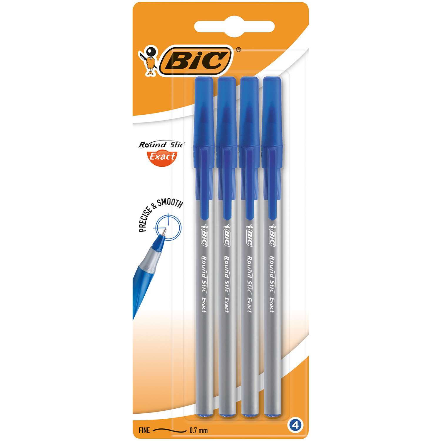 Ручка шариковая BIC Round Stic Exact синий 4 шт - фото 1