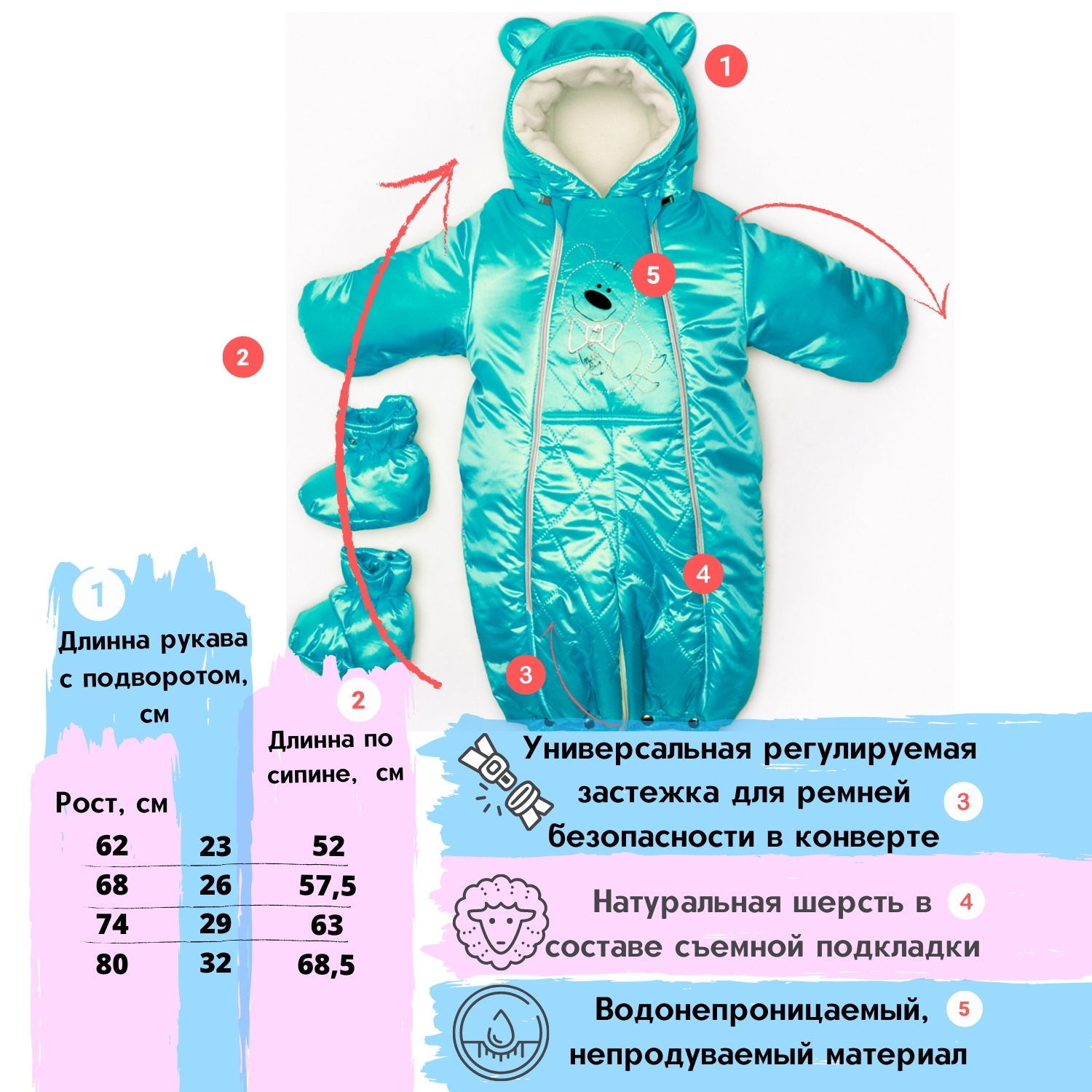 Комбинезон-трансформер MaLeK BaBy 154ф небесный - фото 6