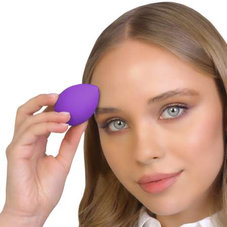 Спонж для макияжа Beauty4Life в футляре фиолетовый