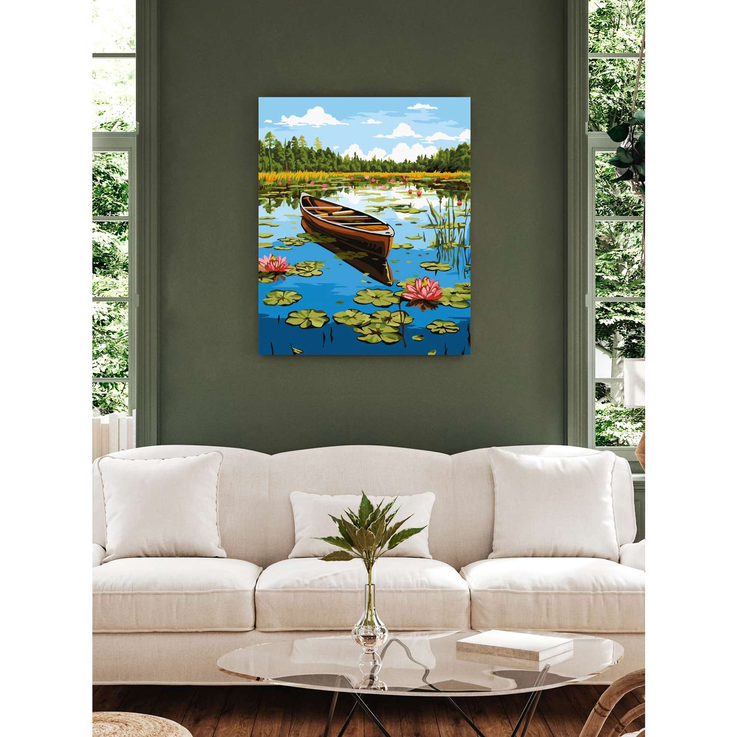 Картина по номерам Art sensation холст на подрамнике 40х50 см Спокойный пруд - фото 3