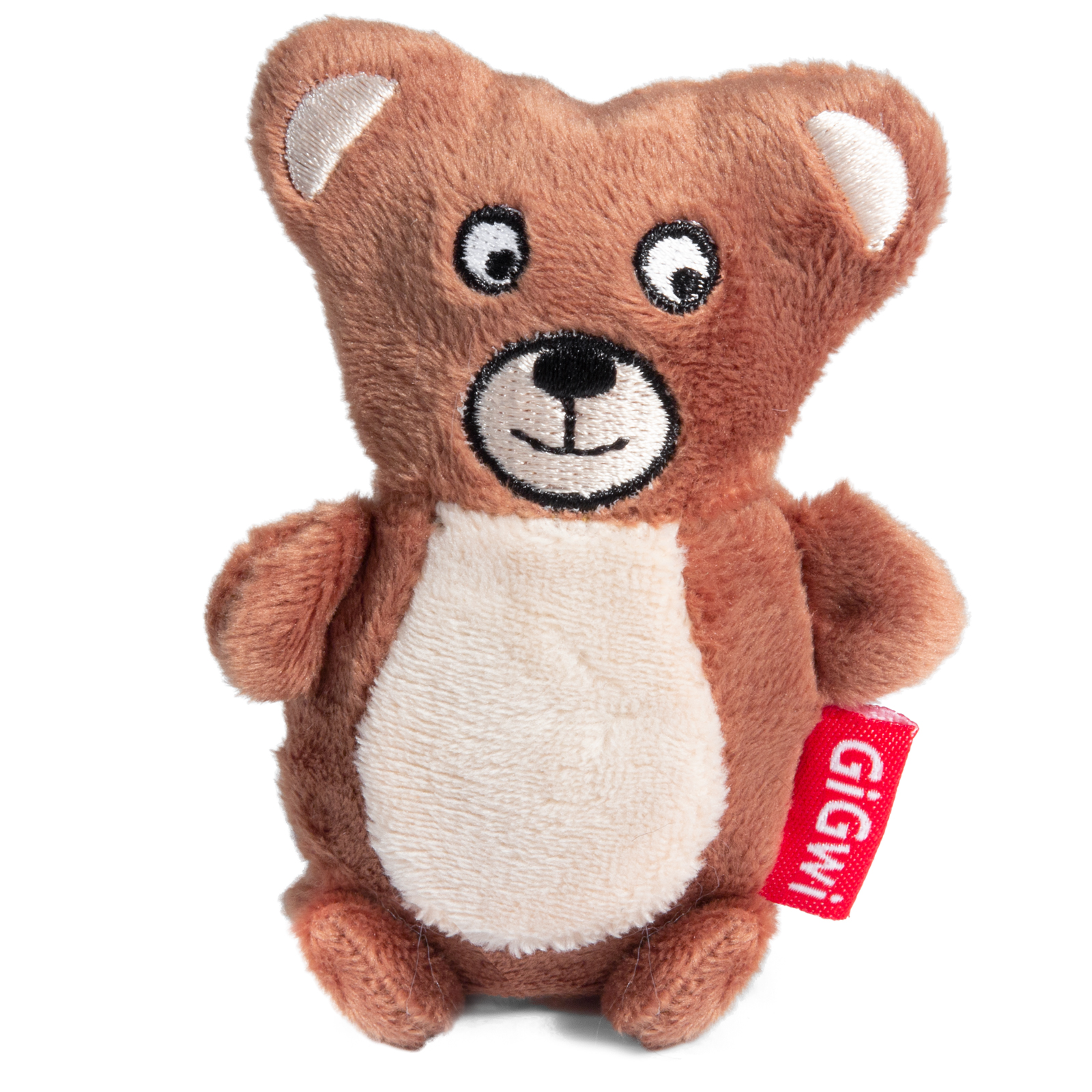 Игрушка для собак GiGwi Plush Friendz Мишка с пищалкой 9см 75023 - фото 1