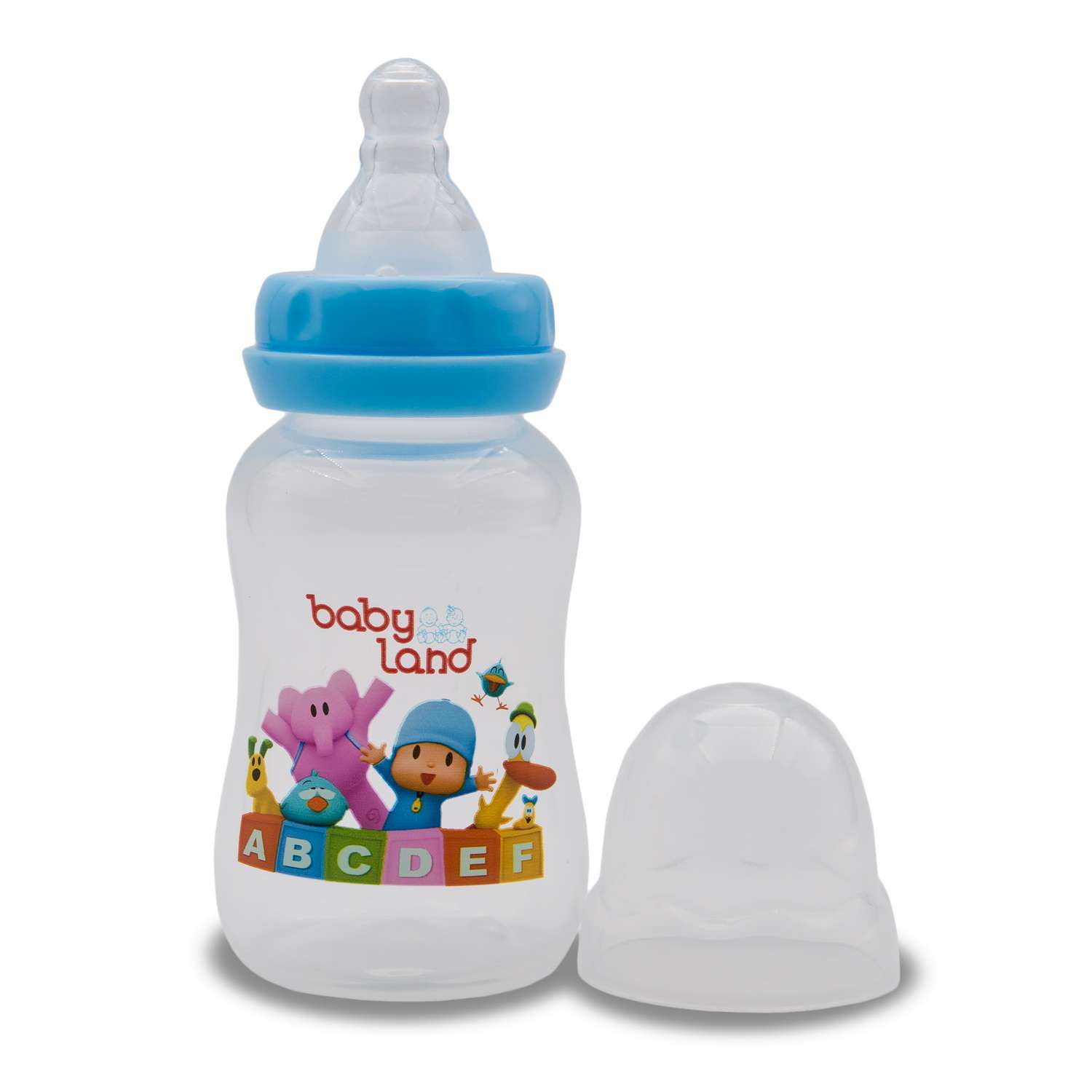 Бутылочка Baby Land 150мл с силиконовой соской голубой - фото 1