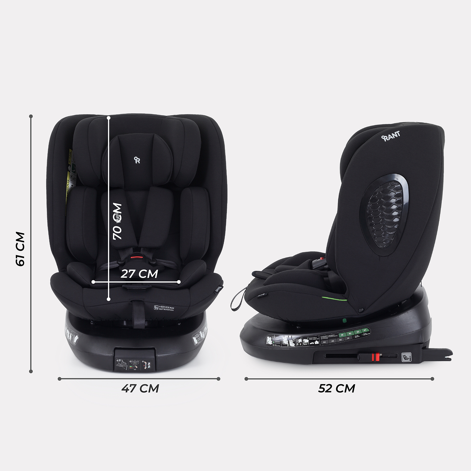 Автокресло Rant AY819 Helix isofix Black 40-150см - фото 2