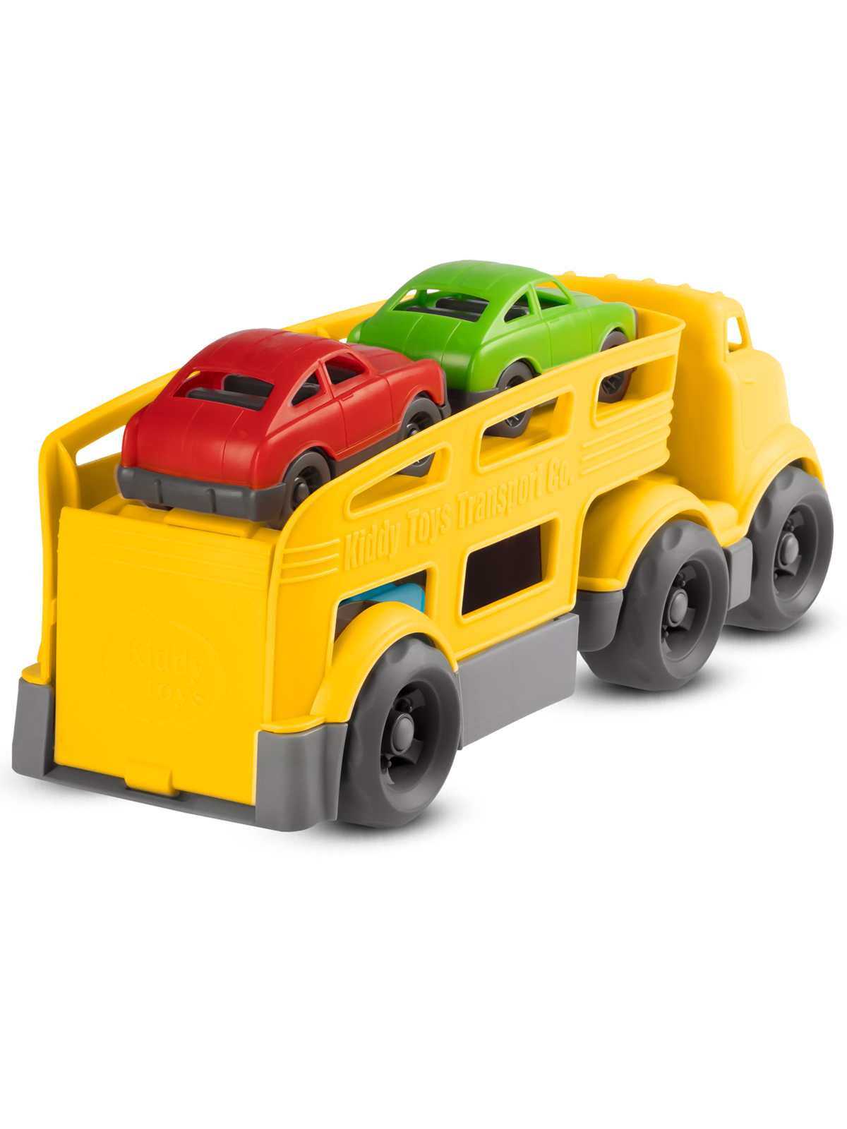 Машинка ДЖАМБО Трейлер желтый в коробке JB5300605 - фото 12
