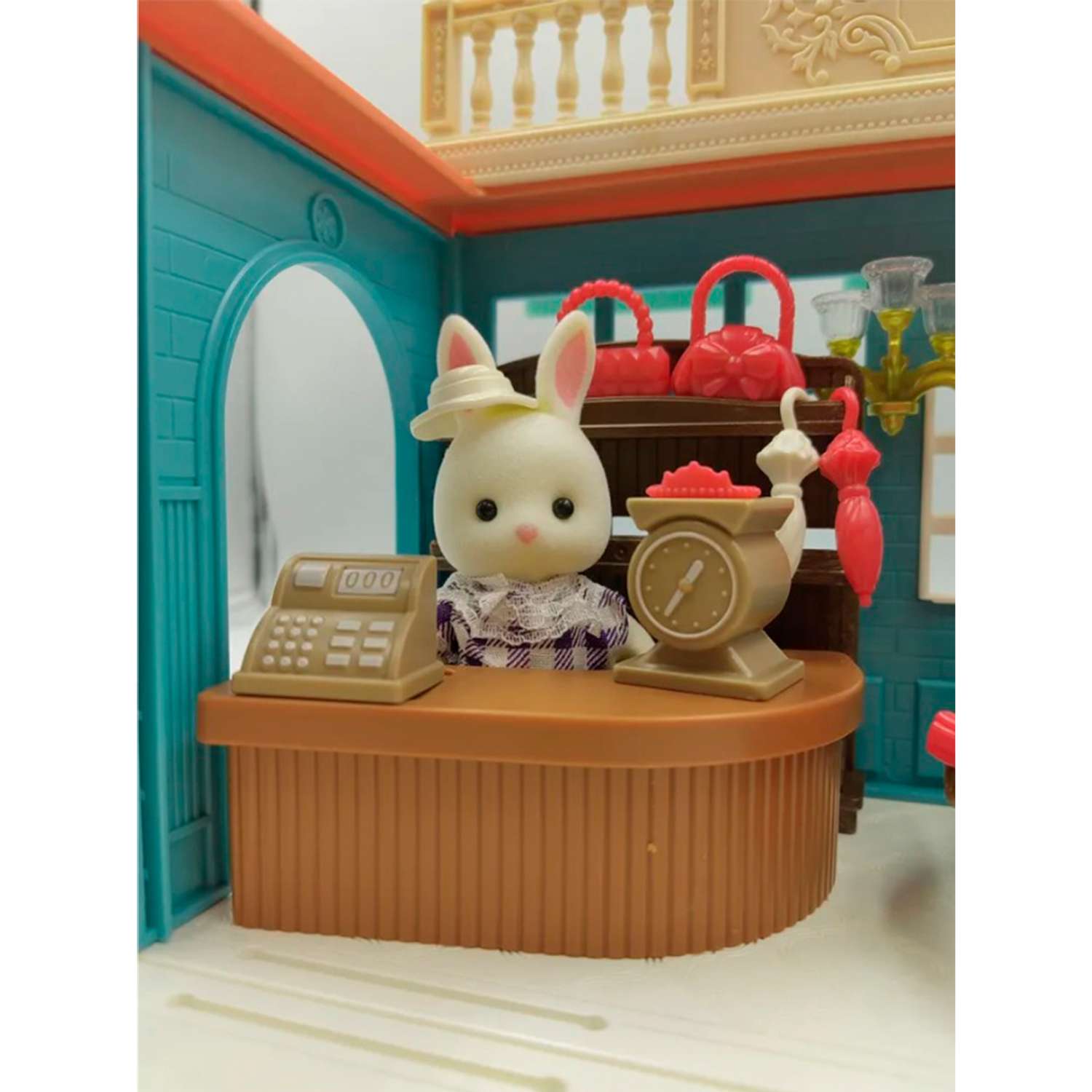 Детский кукольный домик SHARKTOYS с мебелью и куклой фигуркой животного магазин бутик 1310000010 - фото 9