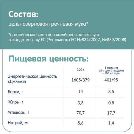 Каша Fleur Alpine безмолочная гречневая гипоаллергенная 175г с 4мес