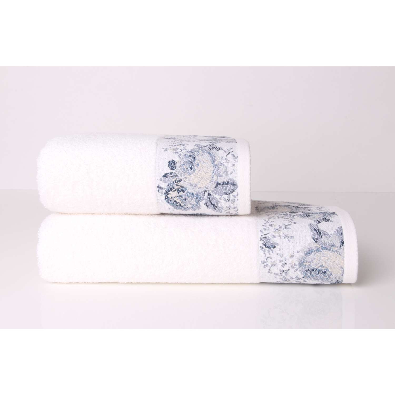 Полотенце для ванной Arya Home Collection Desima 70x140 Белый и Синий - фото 1