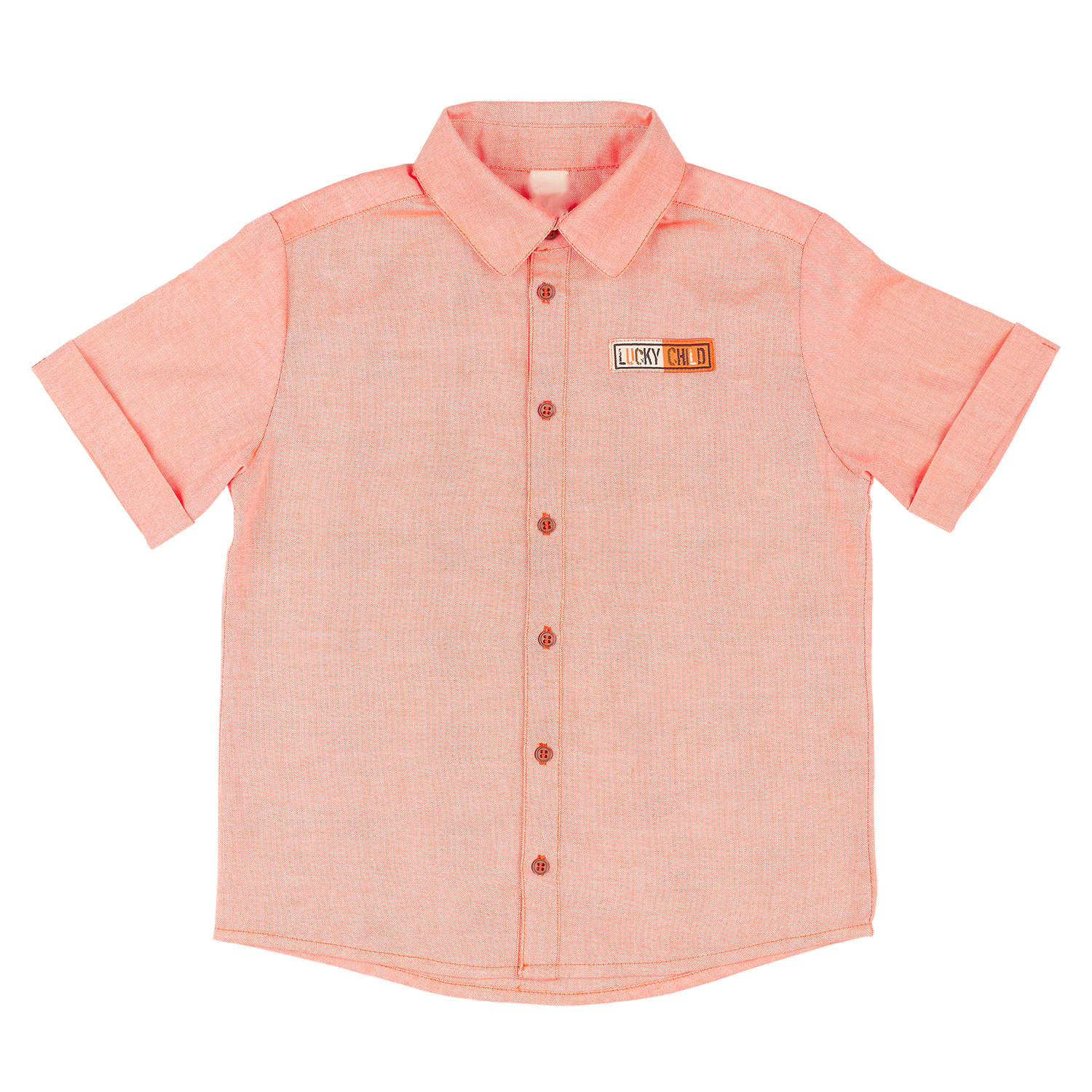 Рубашка Lucky Child 86-126/0-2/оранжевый - фото 1