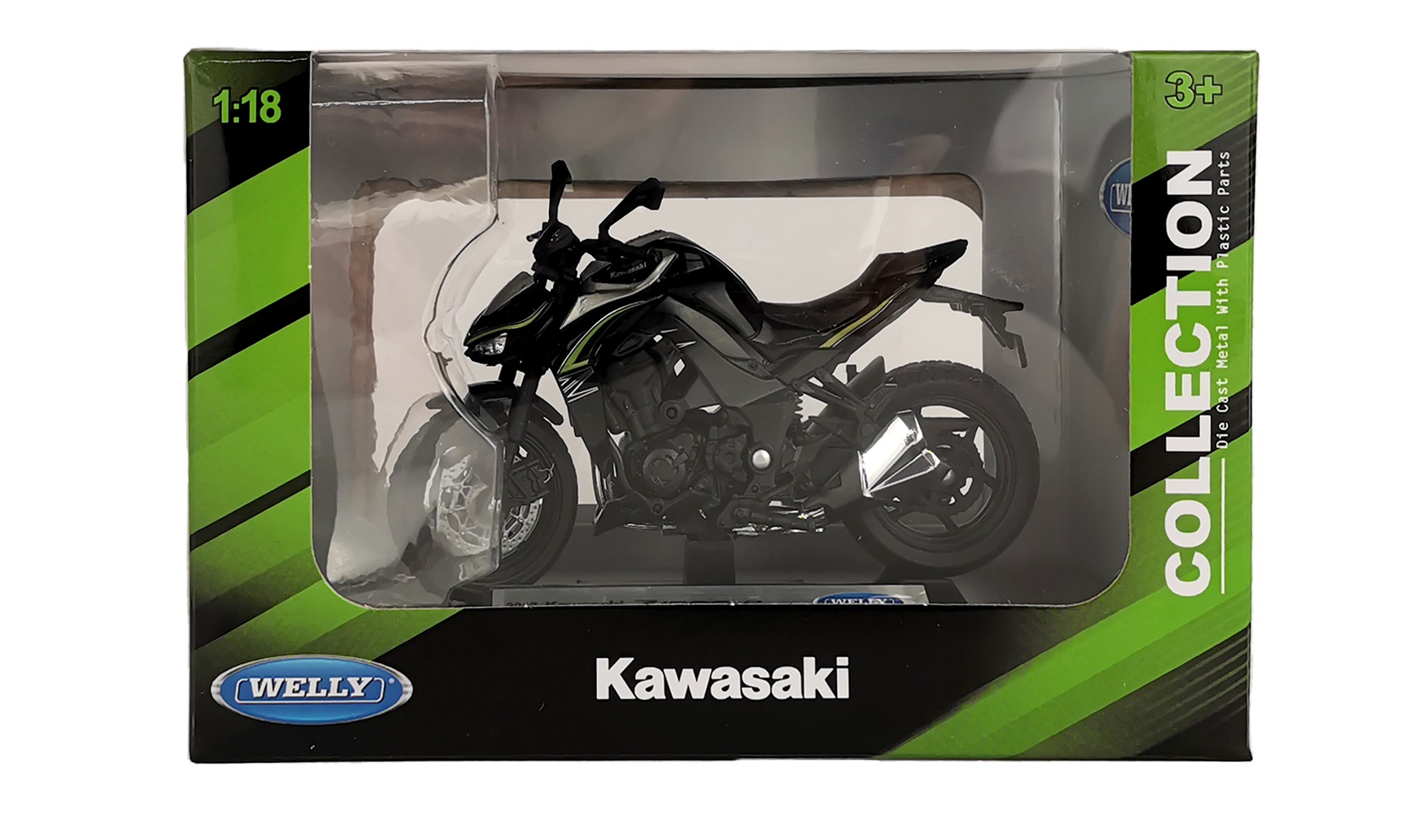 Мотоцикл WELLY 1:18 Kawasaki Z1000 R 2017 черный купить по цене 1499 ₽ в  интернет-магазине Детский мир