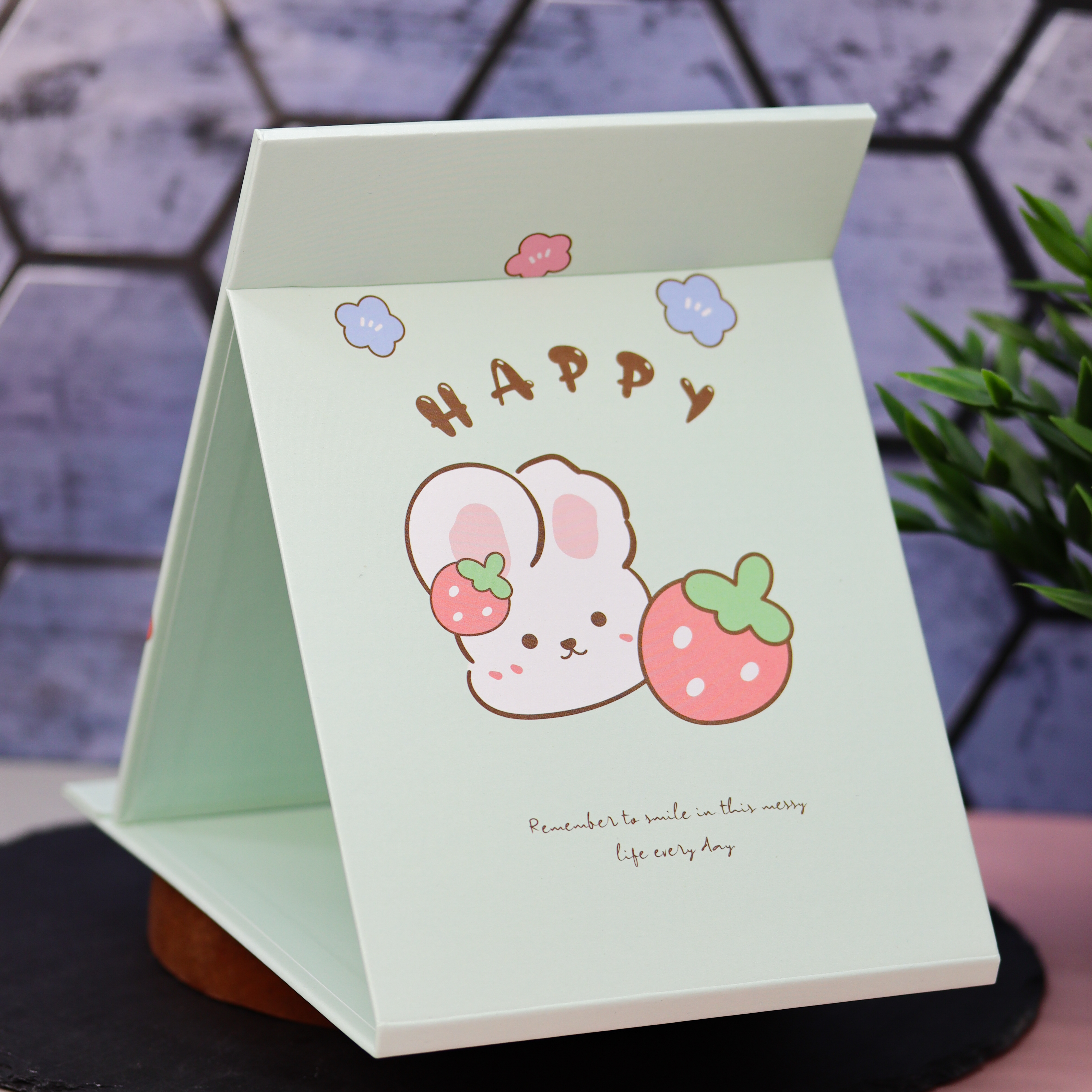 Зеркало настольное для макияжа iLikeGift Happy bunny green - фото 2