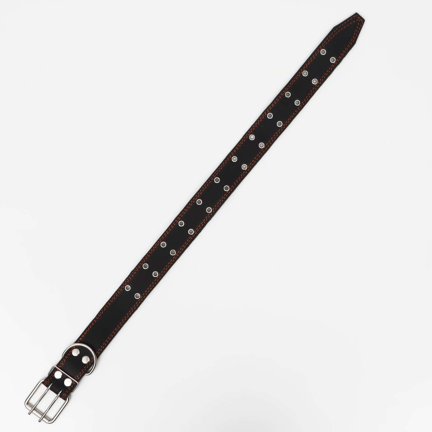 Ошейник Пижон кожаный на синтепоне безразмерный 83 х 4.5 см чёрный - фото 3