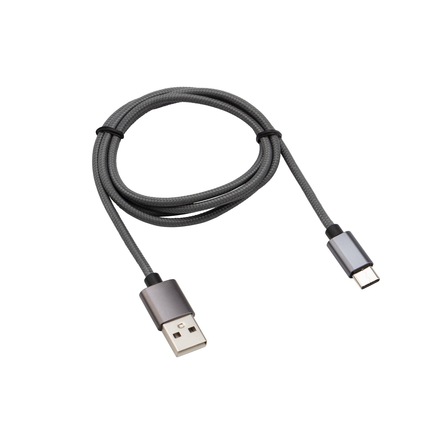 Кабель REXANT USB - Type-C 1 метр в графитовой нейлоновой оплетке - фото 1