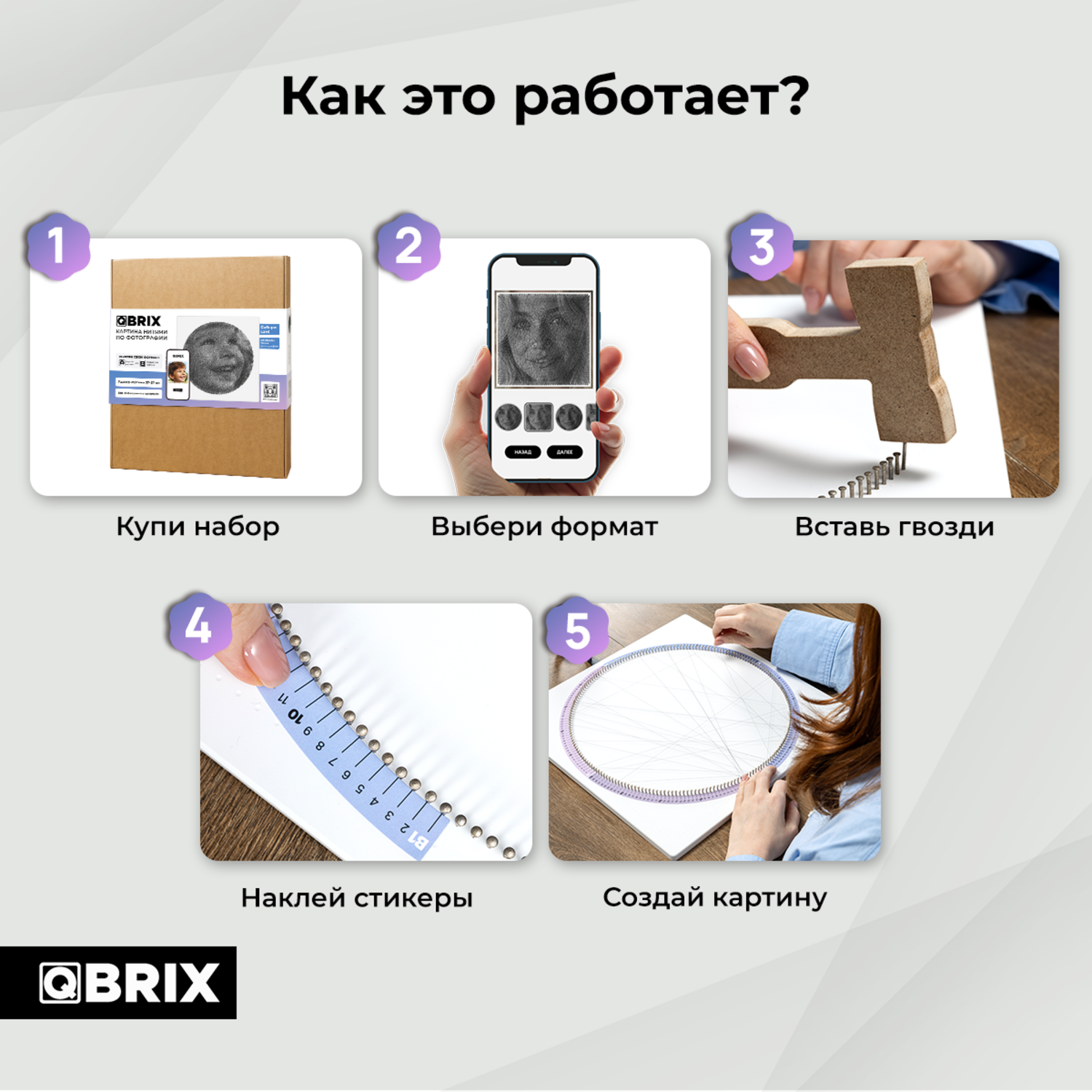 Картина QBRIX нитью по фото - фото 6