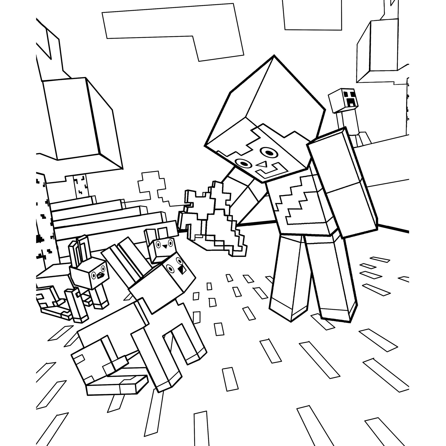 Раскраска Большая раскраска для фанатов Minecraft - фото 4