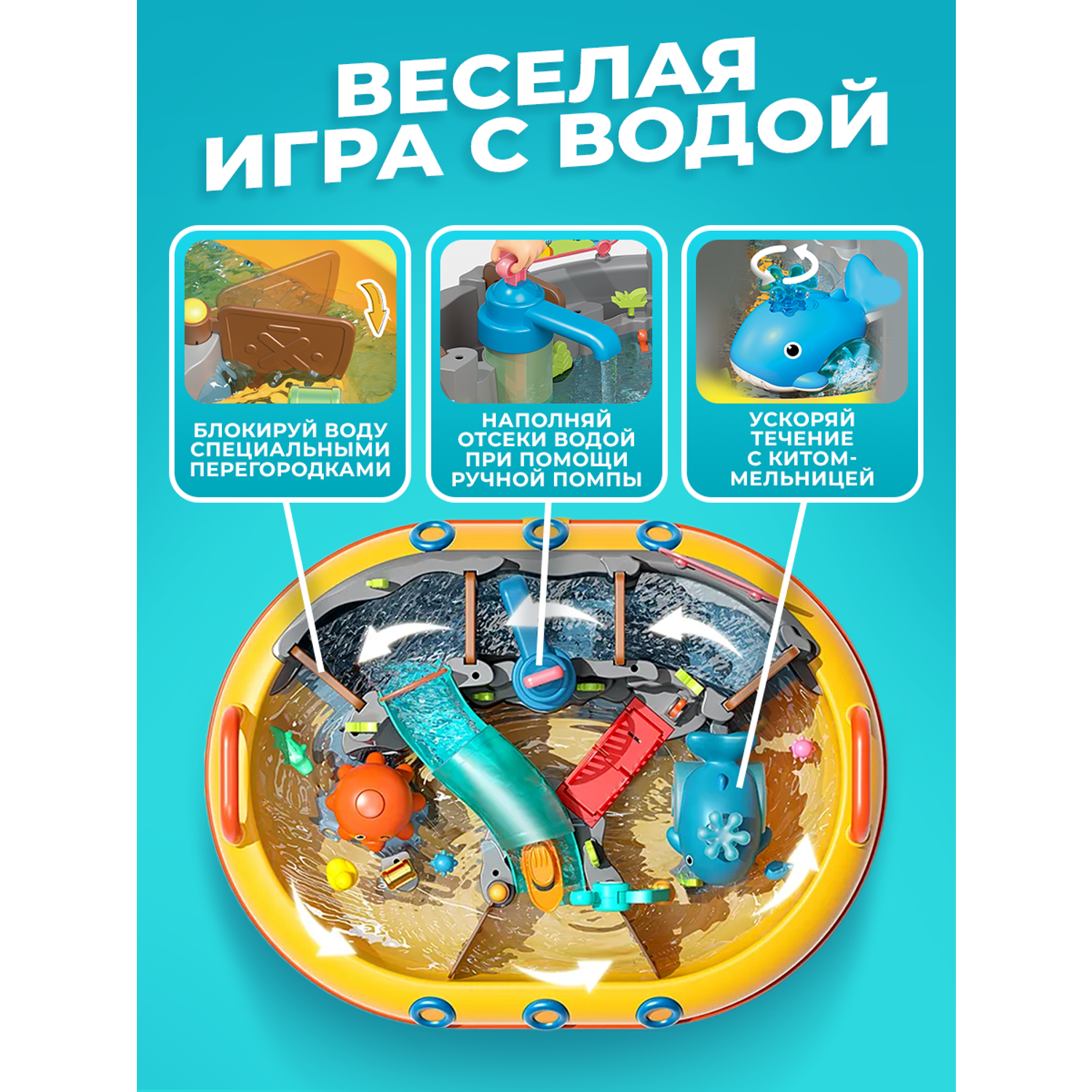 Игровой набор Позитив магнитная рыбалка Аквапарк - фото 5