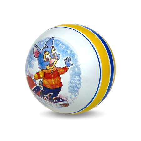 Мяч ЧАПАЕВ Заяц на сноуборде синий 15см 44242