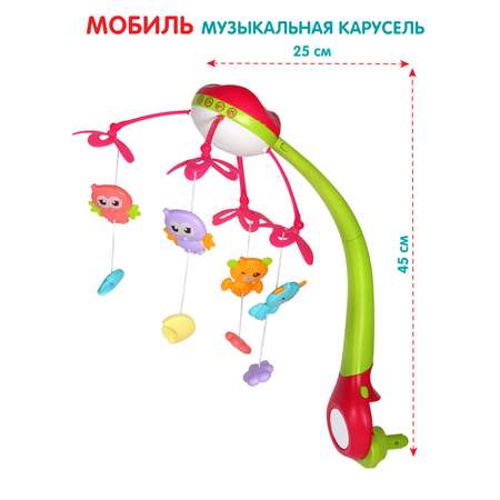 Мобиль на кроватку ДЖАМБО на батарейках музыкальная 500 мелодий JB0333926