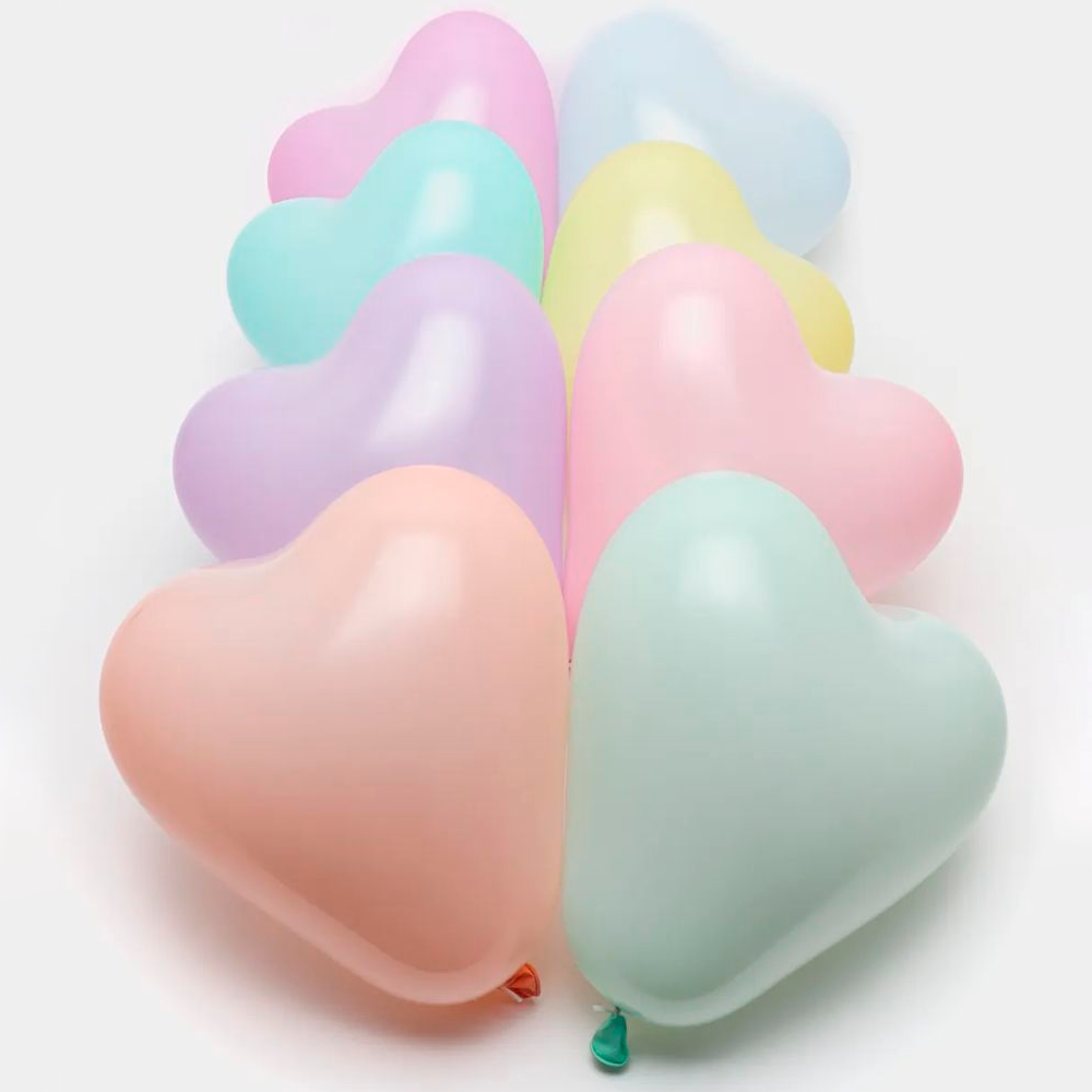 Воздушные шары Riota сердце макарунс 25 см 15 шт - фото 2